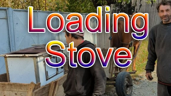 Video of loading a stove on a wagon