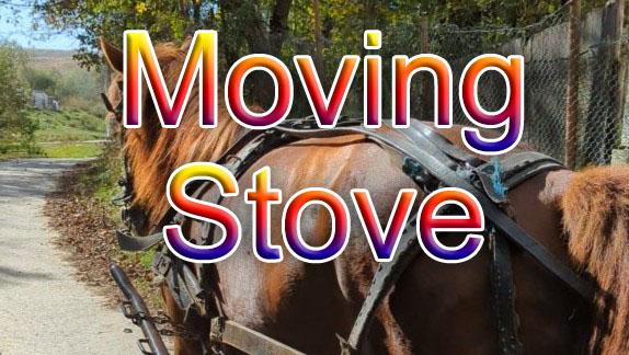 Video of moving a stove with a wagon